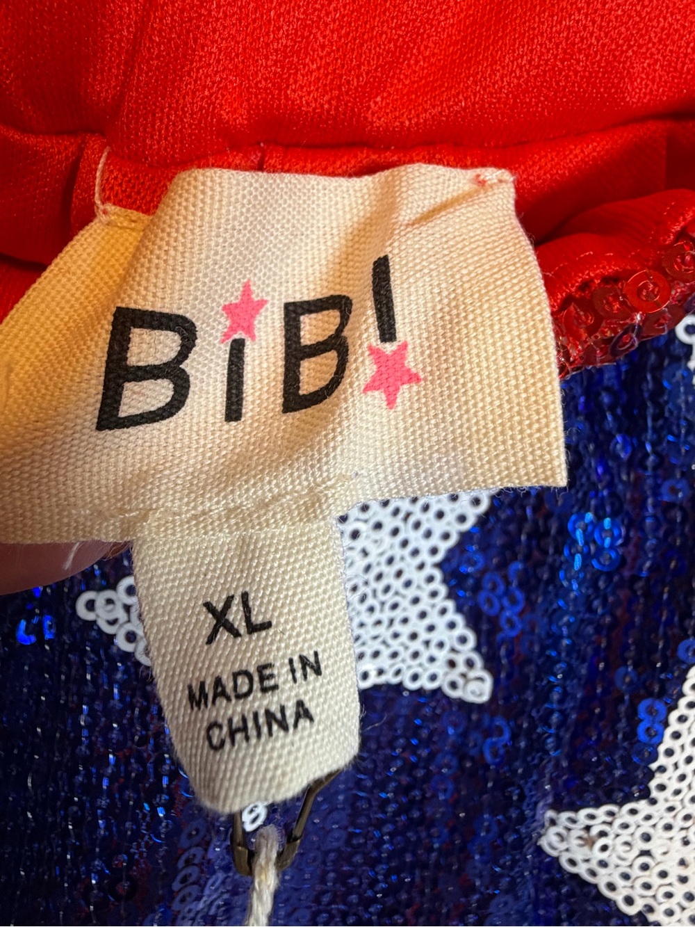 ✨ New with Tags (NWT) BiBi Sequin American Flag Tiered Skirt in Size XL. - Picture 7 of 10